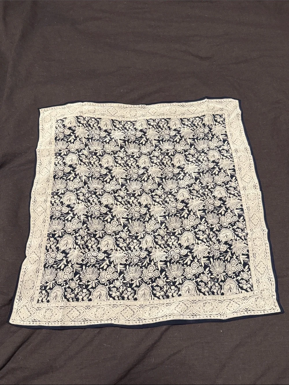 MADEWELL Navy and White Floral Bandana Scarf